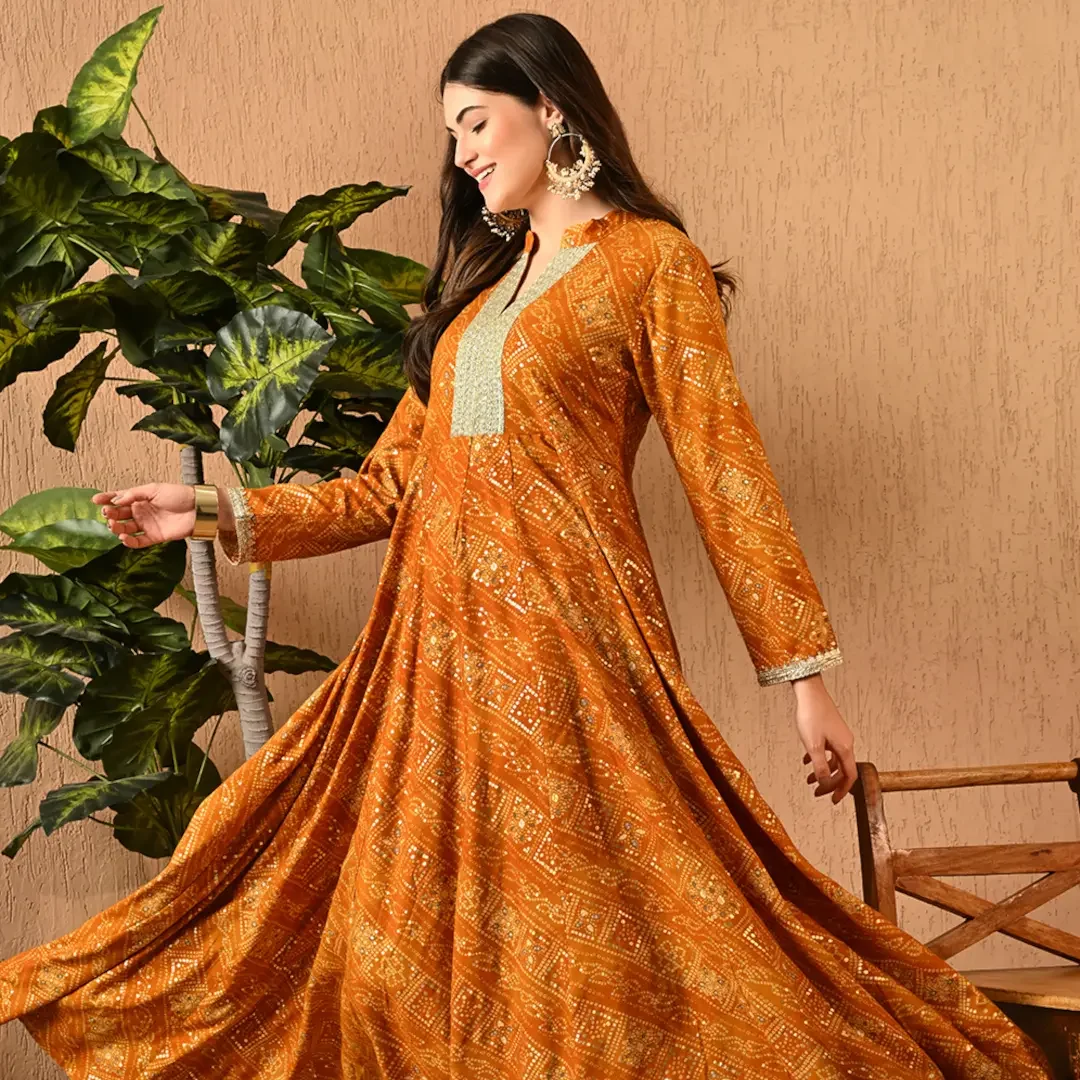 Home printed festive kurti