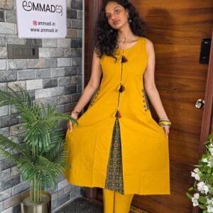 mustard yellow kurthi co_ord set #Am10