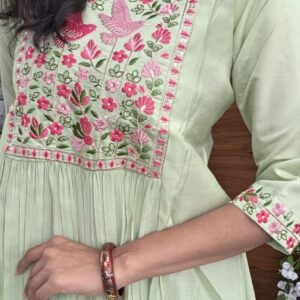 Beautiful Muslin Silk Top with Elegant Embroidery